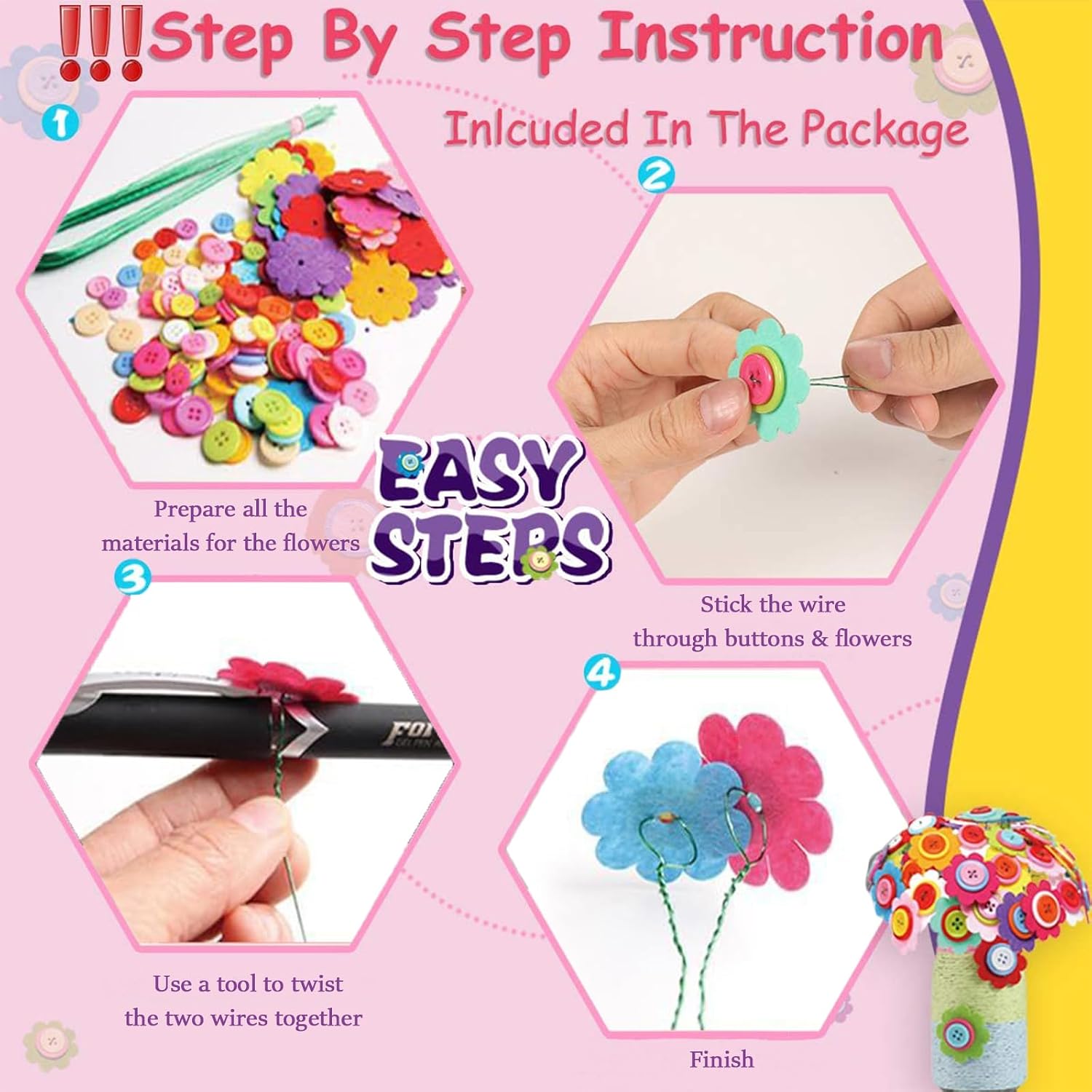 Thumbnail 3 de Afufu Bastelset Blumen DIY 4–9+ Jahre
