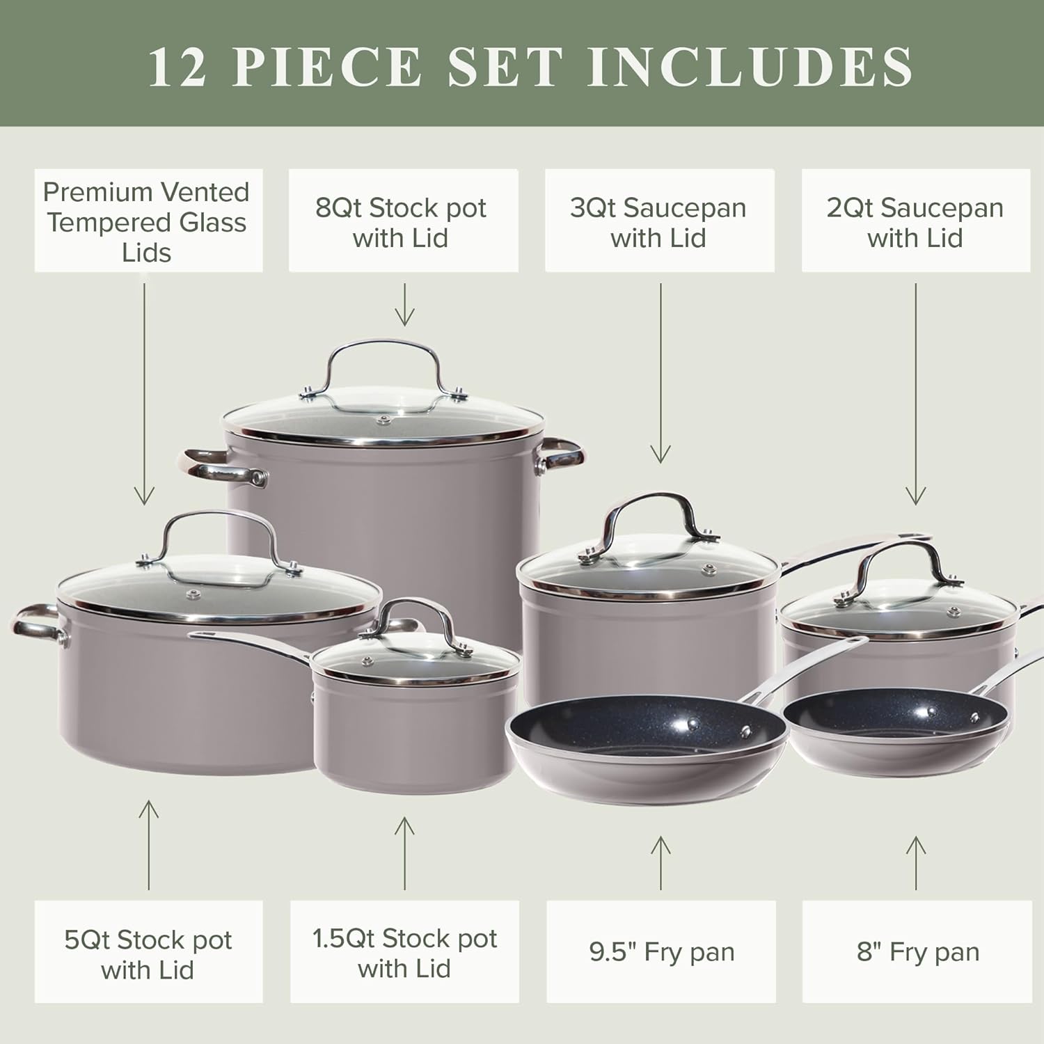 Thumbnail 6 de Nuwave Healthy Duralon Blue Ceramic Cookware Set