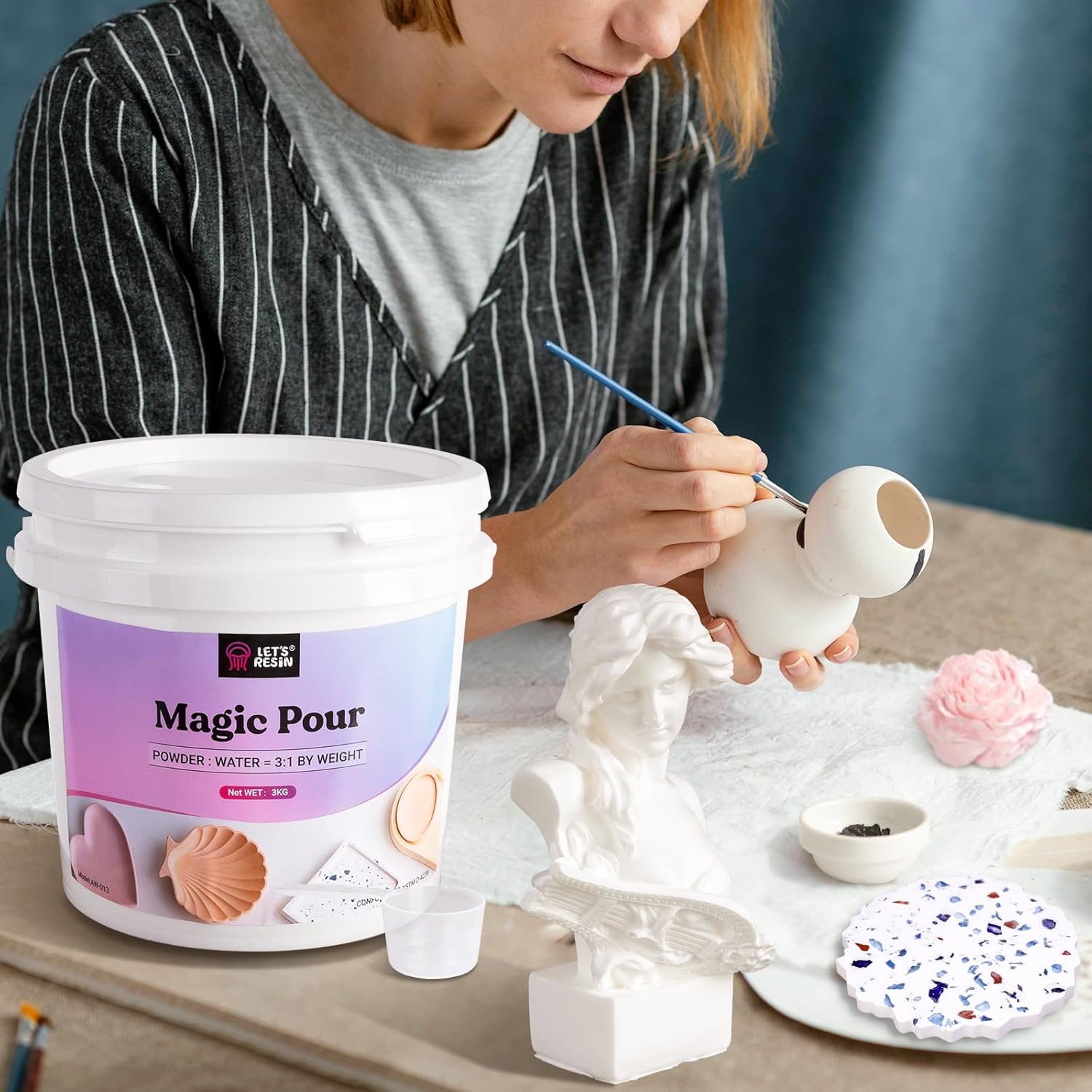 Thumbnail 5 de LET’S RESIN Resin Casting Powders 3000g fast-cured plaster casting powder kit