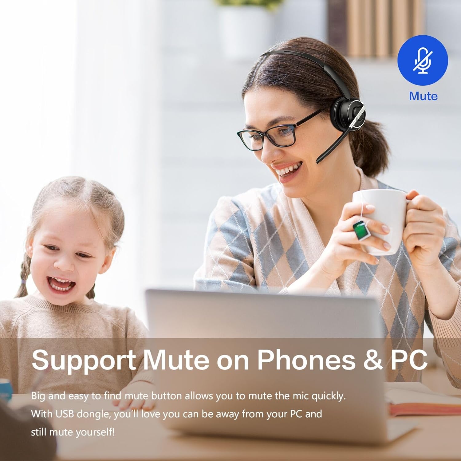 Detalle 2 de Bluetooth Headset V5.2 Wireless Headset with Mic
