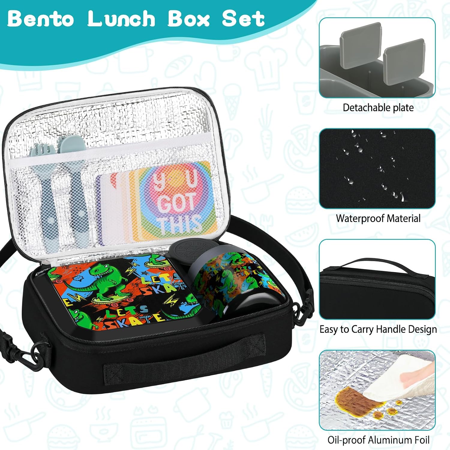 Detalle 2 de Wiwens Kids Bento Lunch Box, 12 oz