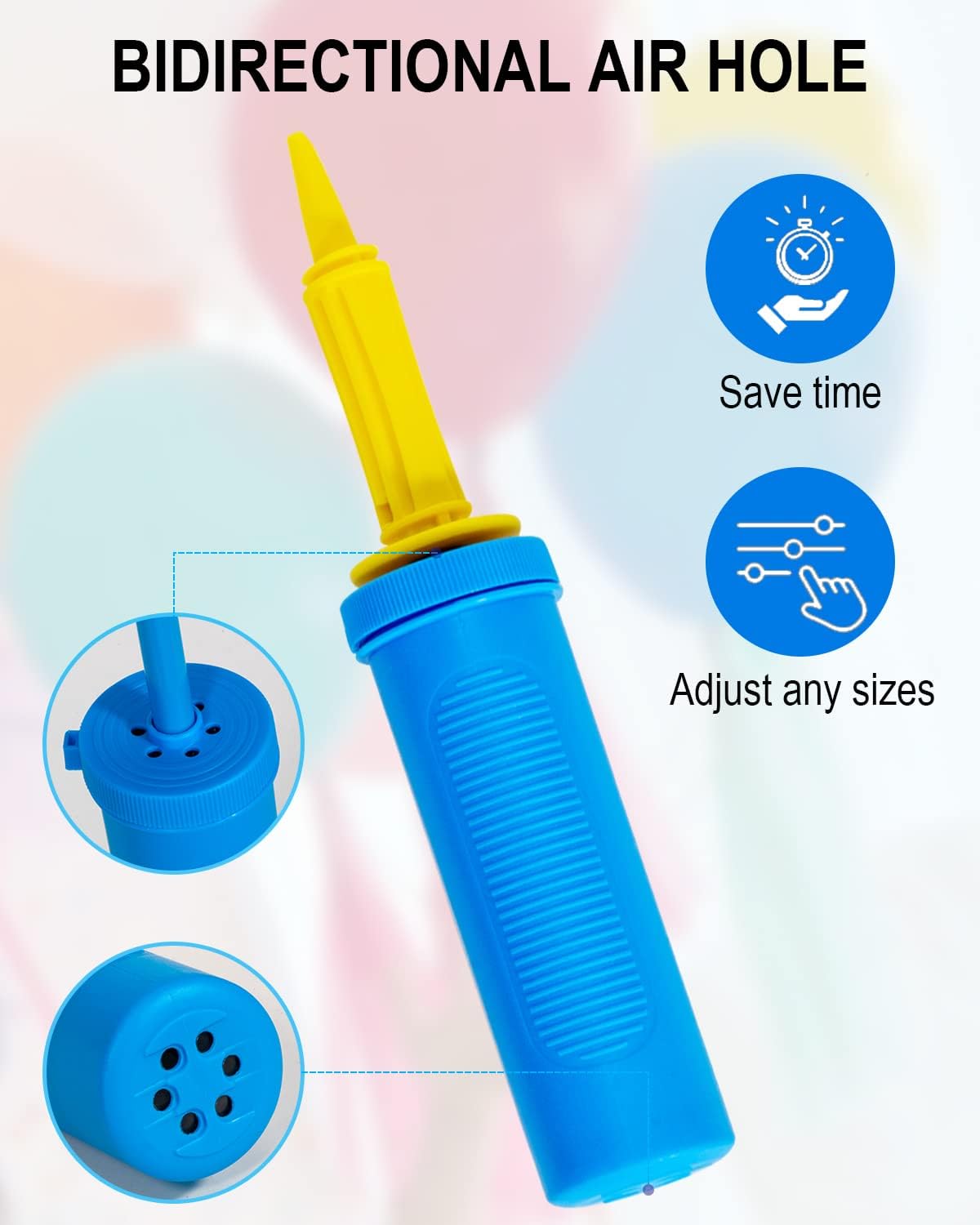 Thumbnail 6 de Ballonpumpe Hand – Luftpumpe für Ballons, Blau/Rosa, 17,5 × 5 cm