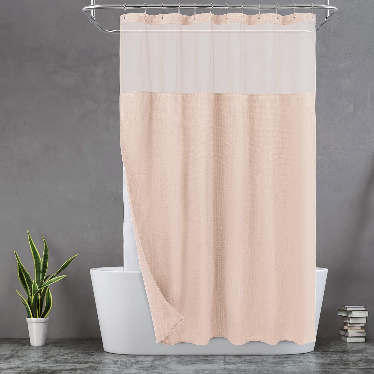 Detalle de N&Y HOME Waffle Weave Shower Curtain 71x72