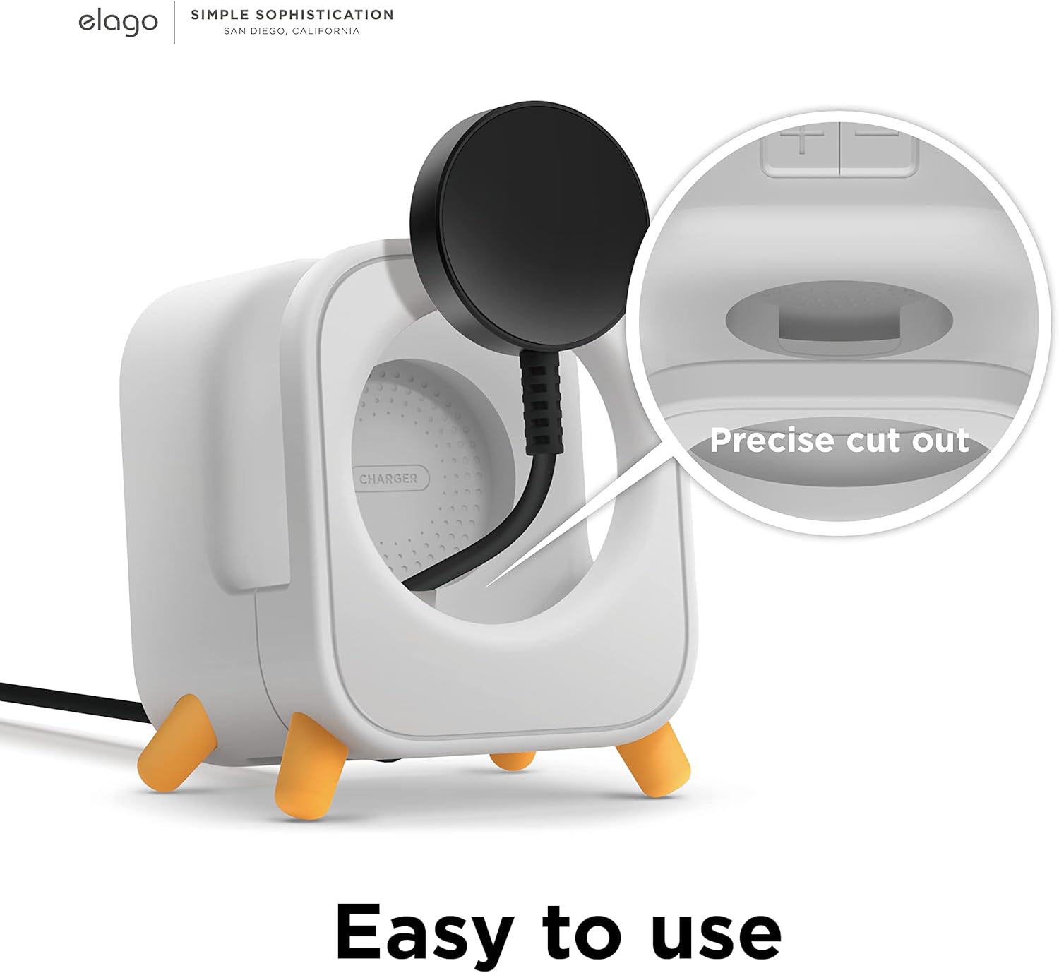 Thumbnail 3 de elago GWT5 Charger Stand for Samsung Galaxy Watch 8/7/6/5 (40–47mm) – Classic Speaker Nightstand Mode (light grey)