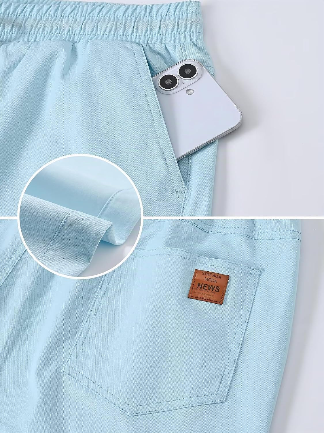 Detalle de PrimeCrest Pantaloncini Uomo Casual Estivi con Tasche Laterali: comfort e praticità per il daily wear