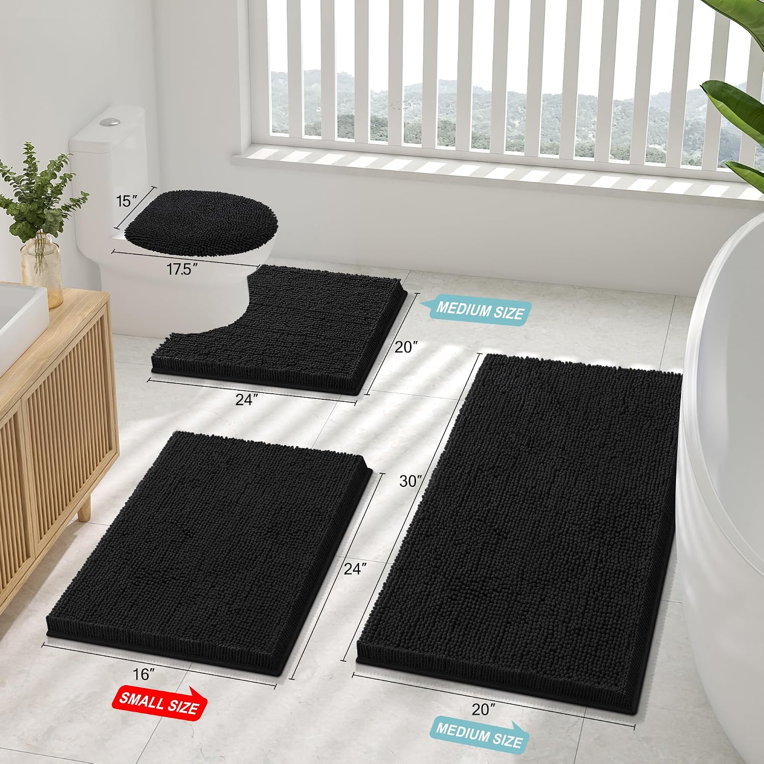 Thumbnail 1 de smiry Luxury Chenille 24x16 Bath Rug