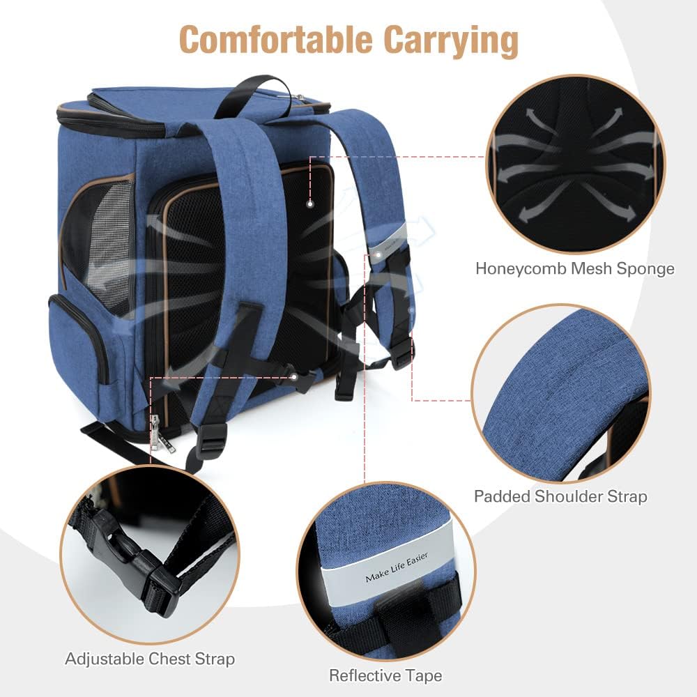 Thumbnail 4 de Lekesky Katzenrucksack XL 36×31×42 cm 8–10 kg