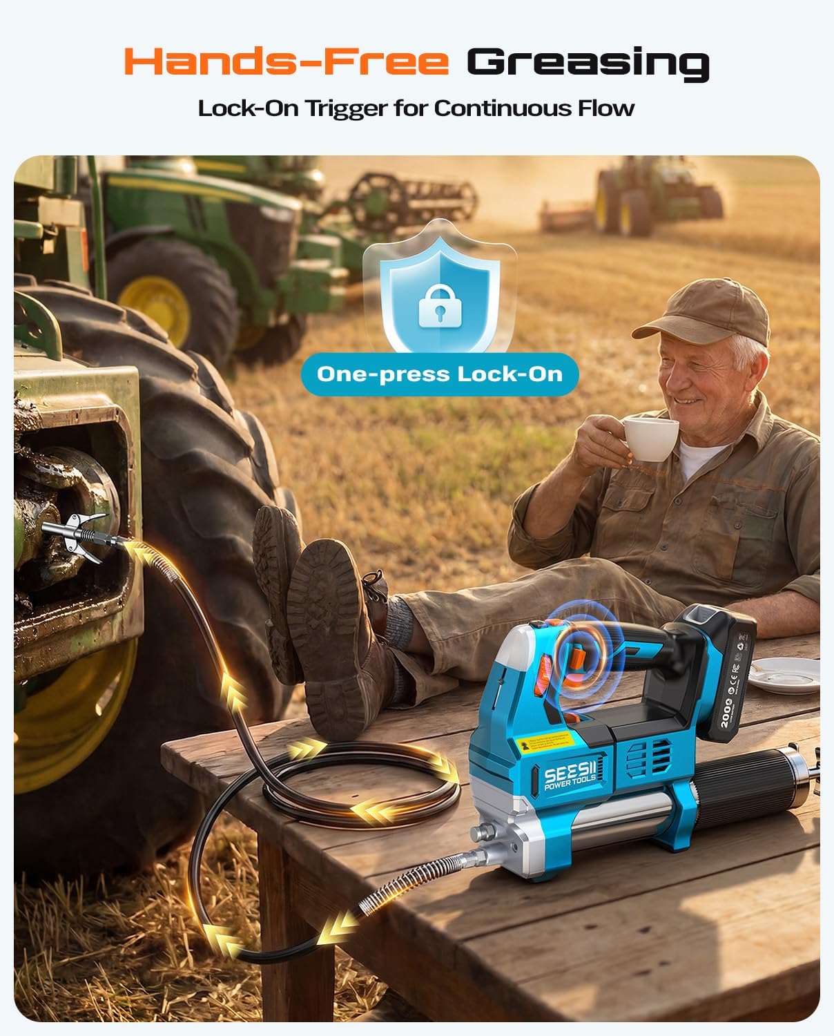 Detalle de Seesii Electric Grease Gun 12000 PSI