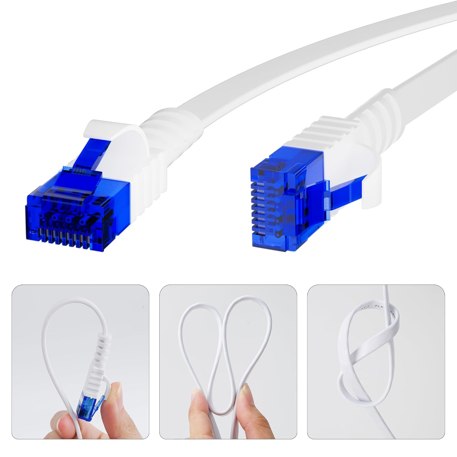 Thumbnail 3 de Mygatti 25 Meter Cat 6 flaches Ethernet-Kabel (RJ45) für innen & außen – 1 Gbit/s, PoE-tauglich