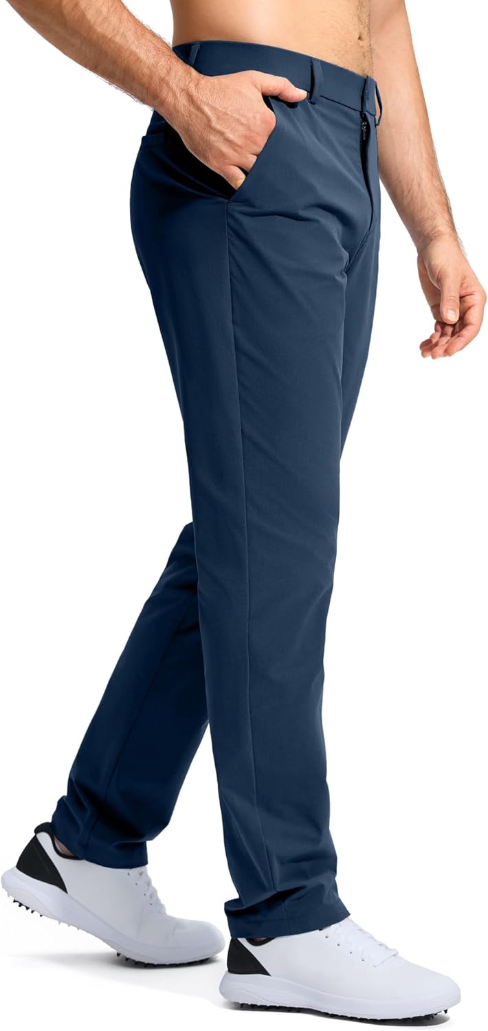 Detalle de Pudolla Men's Golf Pants: Lightweight, Stretchy, Quick-Dry Slacks for Work and Casual Wear