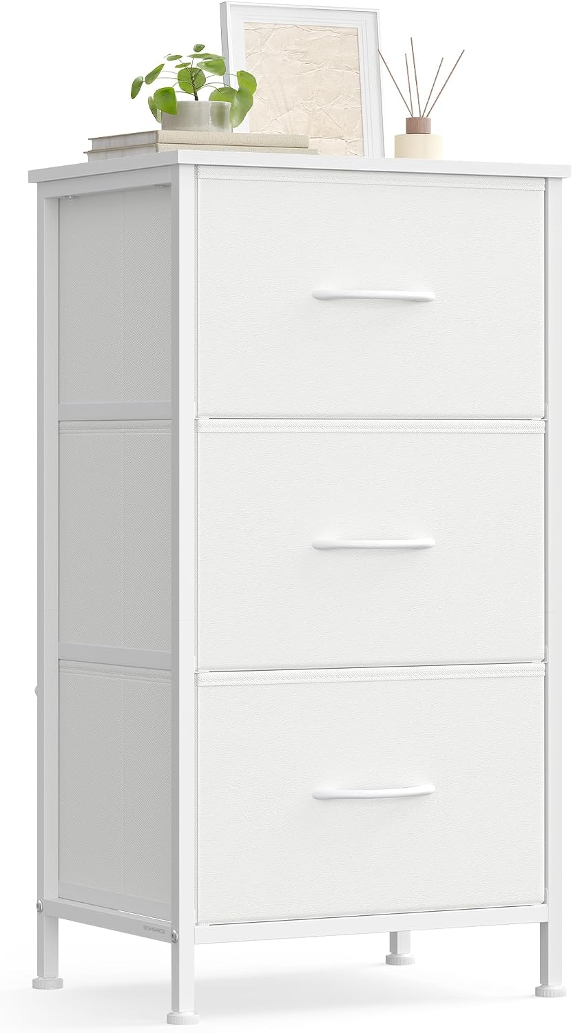 Detalle de SONGMICS BELLAH Collezione Cassettiera a 4 cassetti LGS314WH01 – Bianco Nuvola/Neve