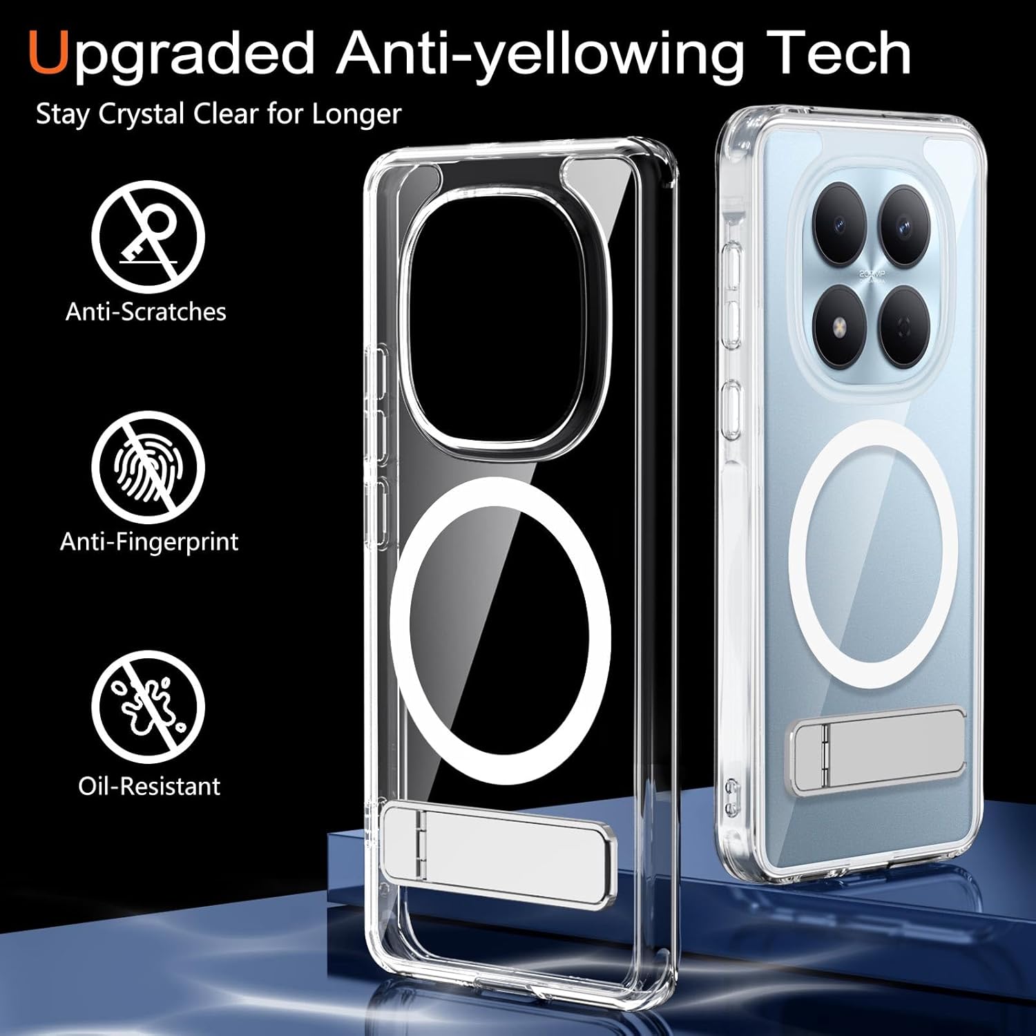 Detalle de XTCASE Cover Magnetica Trasparente per Xiaomi Redmi Note 15 Pro 5G with MagSafe compatibile