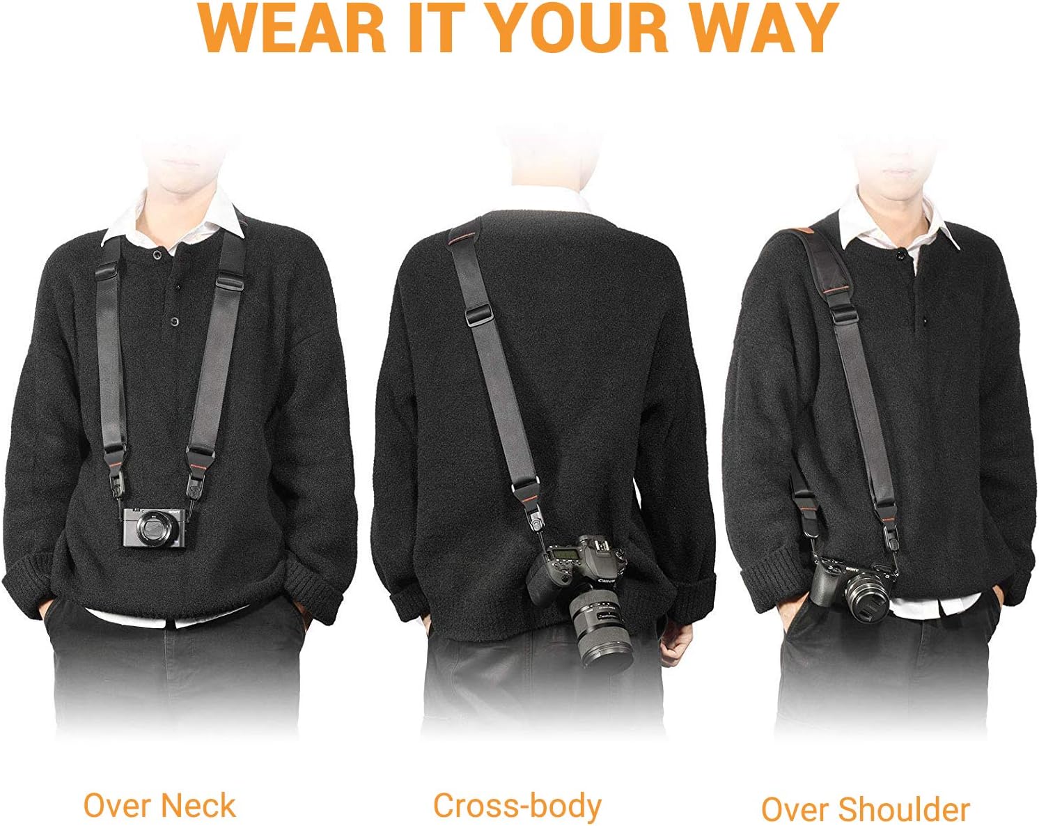 Thumbnail 1 de SmallRig Universal Camera Strap PSC2428: Adjustable Shoulder/Neck Strap with Quick Buckle Kit