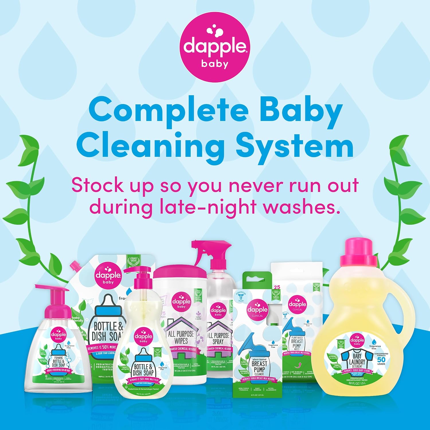 Detalle 2 de Dapple Baby DB002-13U Fragrance-Free Foaming Baby Bottle & Dish Soap, 13 fl oz