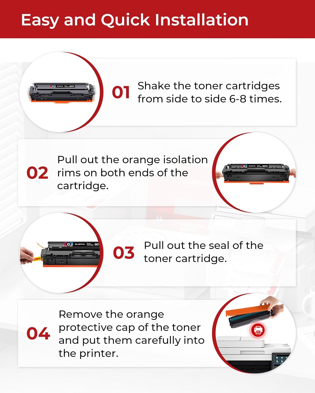Thumbnail 5 de OLORVA 067H Toner Cartridge Set, 4-Pack for Compatible Canon Printers