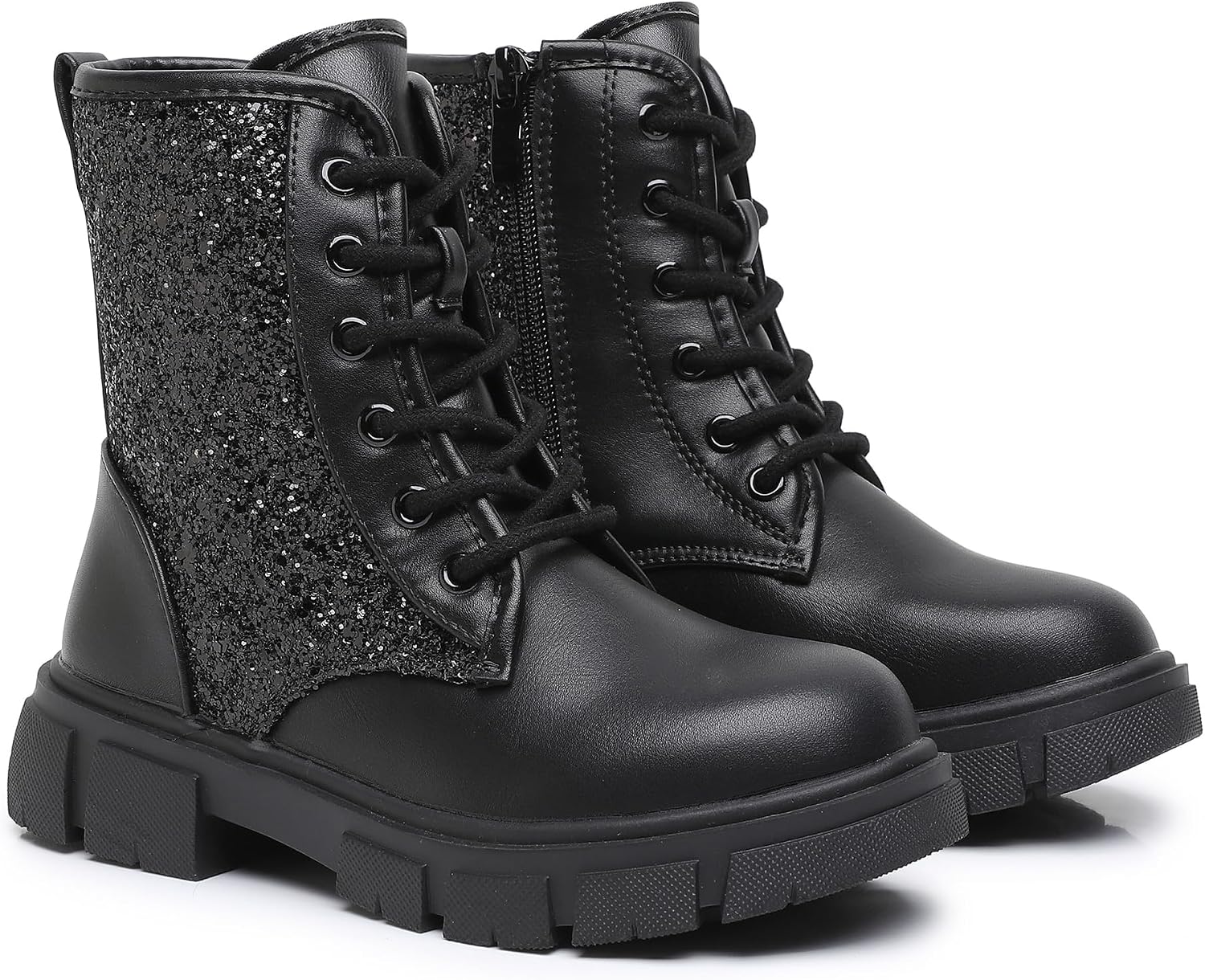 Detalle de Apakowa Girls' Combat Boots with Side Zipper