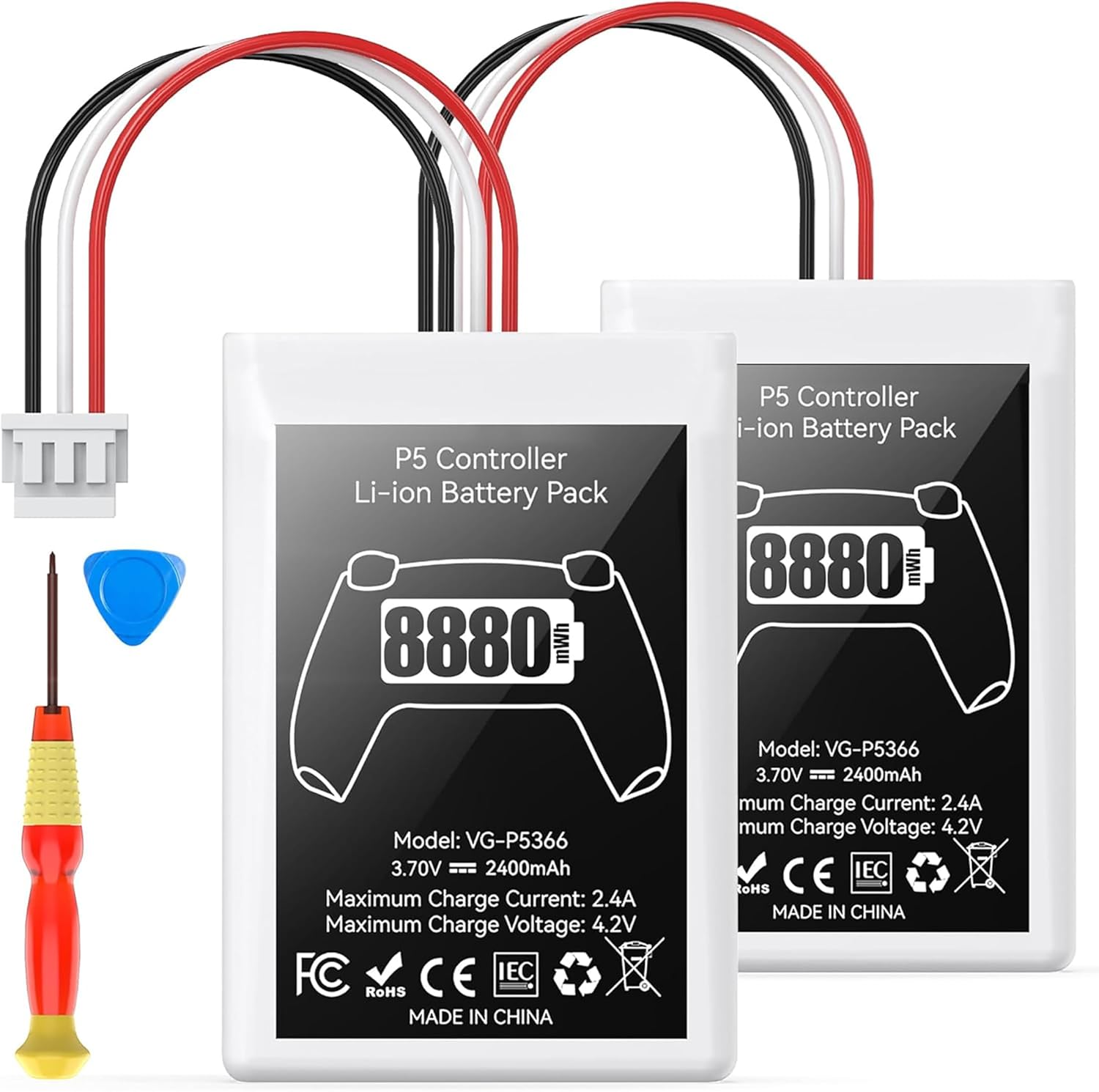 Detalle de Kosker PS5 Akku 8880mWh 2er Pack
