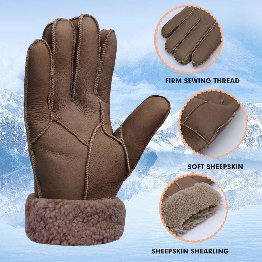 Thumbnail 1 de Gants en cuir pour hommes doublés de fourrure – confort et chaleur durable