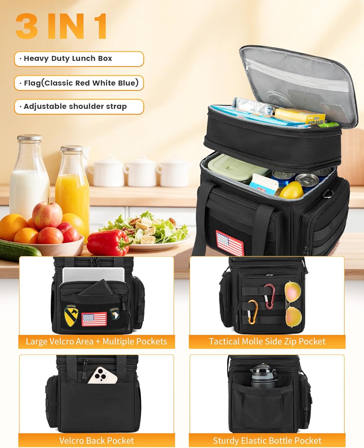 Detalle 2 de Gafetrey Tactical Lunch Box for Men