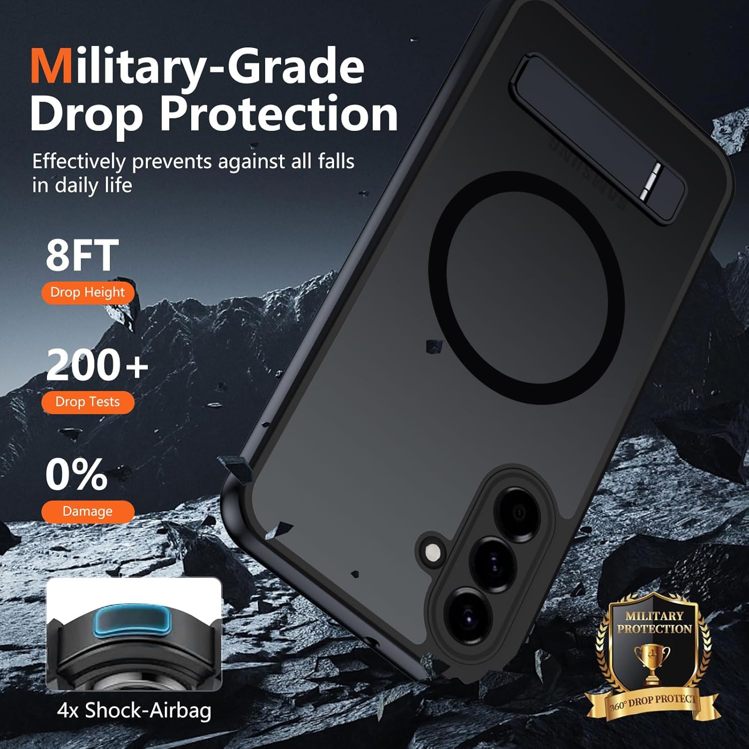 Detalle de XTCASE Cover magnetica per Samsung Galaxy A57: custodia traslucida opaca con supporto invisibile e protezione antiurto