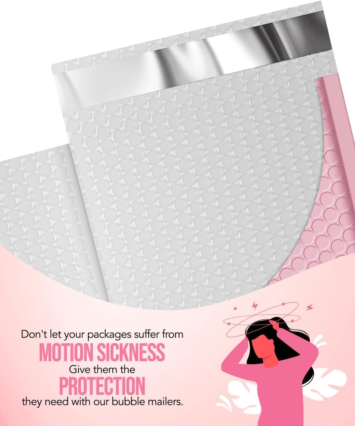 Thumbnail 2 de Switory 800pcs Padded Envelopes Pale Pink Bubble Mailers (4x7" Internal) – Waterproof, Opaque & Self-Seal