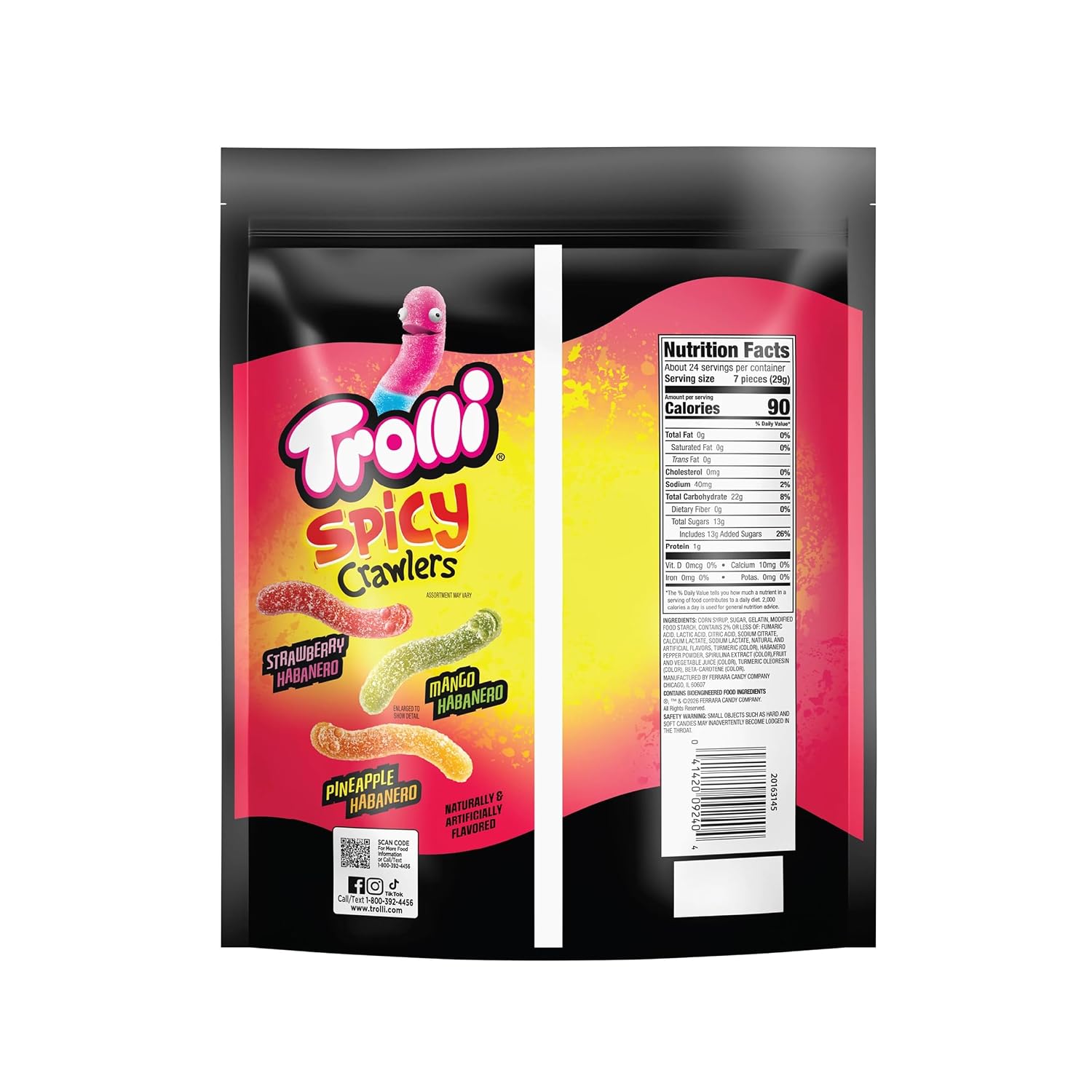 Thumbnail 2 de Trolli Spicy Crawlers Gummy Worms, 24.2 oz Resealable Bag