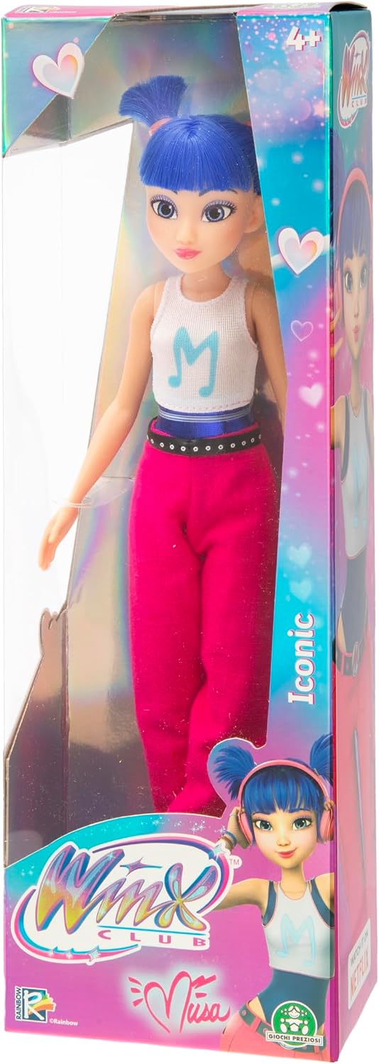 Detalle de Winx Club WNX77300 Winx Iconic Musa – lalka 27 cm z niebieskimi włosami