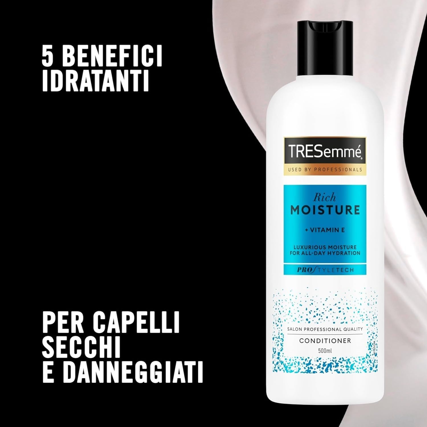 Detalle de TRESemmé Rich Moisture Set: Shampoo e Balsamo Idratanti per Capelli Secchi e Danneggiati (400 ml + 400 ml)