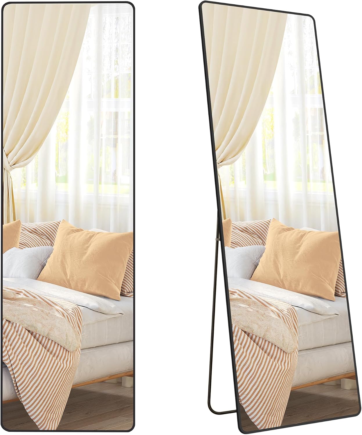 Detalle de SONGMICS BERIT LFM030B01 Full-Length Mirror, 160 x 50 cm, Matte Black