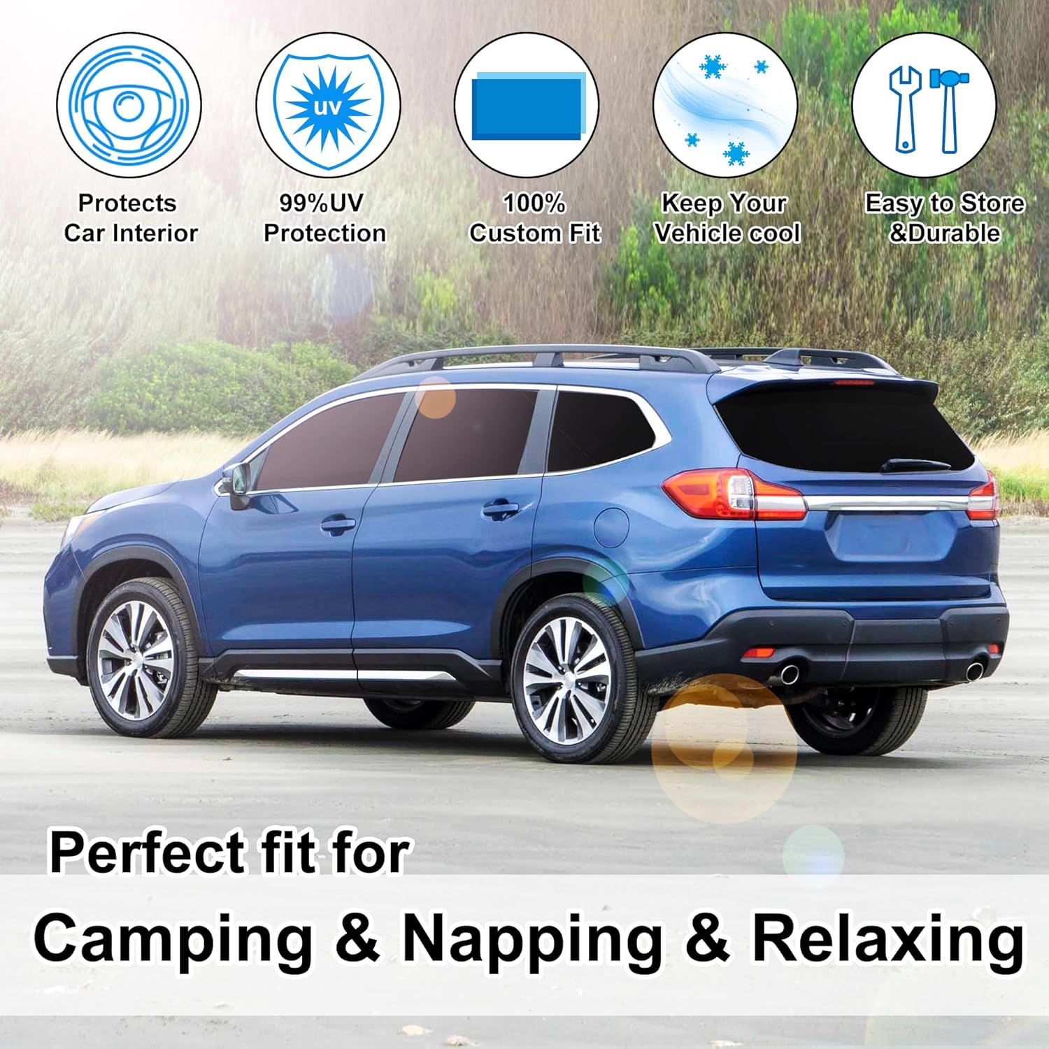 Thumbnail 5 de TINGLU Window Shades for Subaru Ascent Touring (2019–2026) — 8-Piece Sun Shade & Privacy Kit