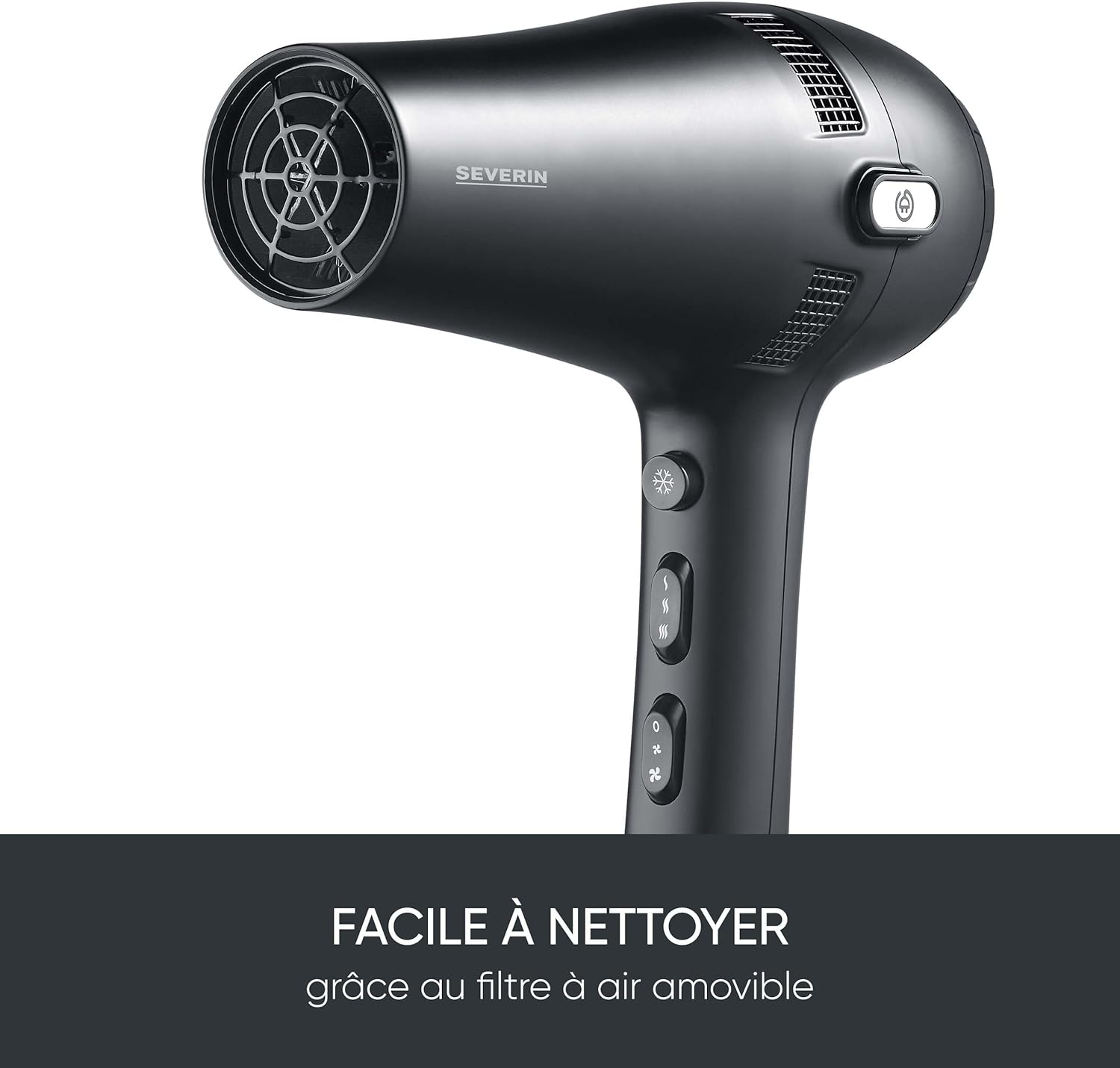 Detalle de Sèche-cheveux Severin HT 0165 avec câble rétractable et accessoires amovibles