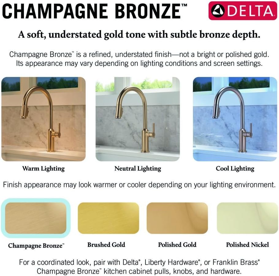 Detalle de Delta Kitchen Faucet, Champagne Bronze