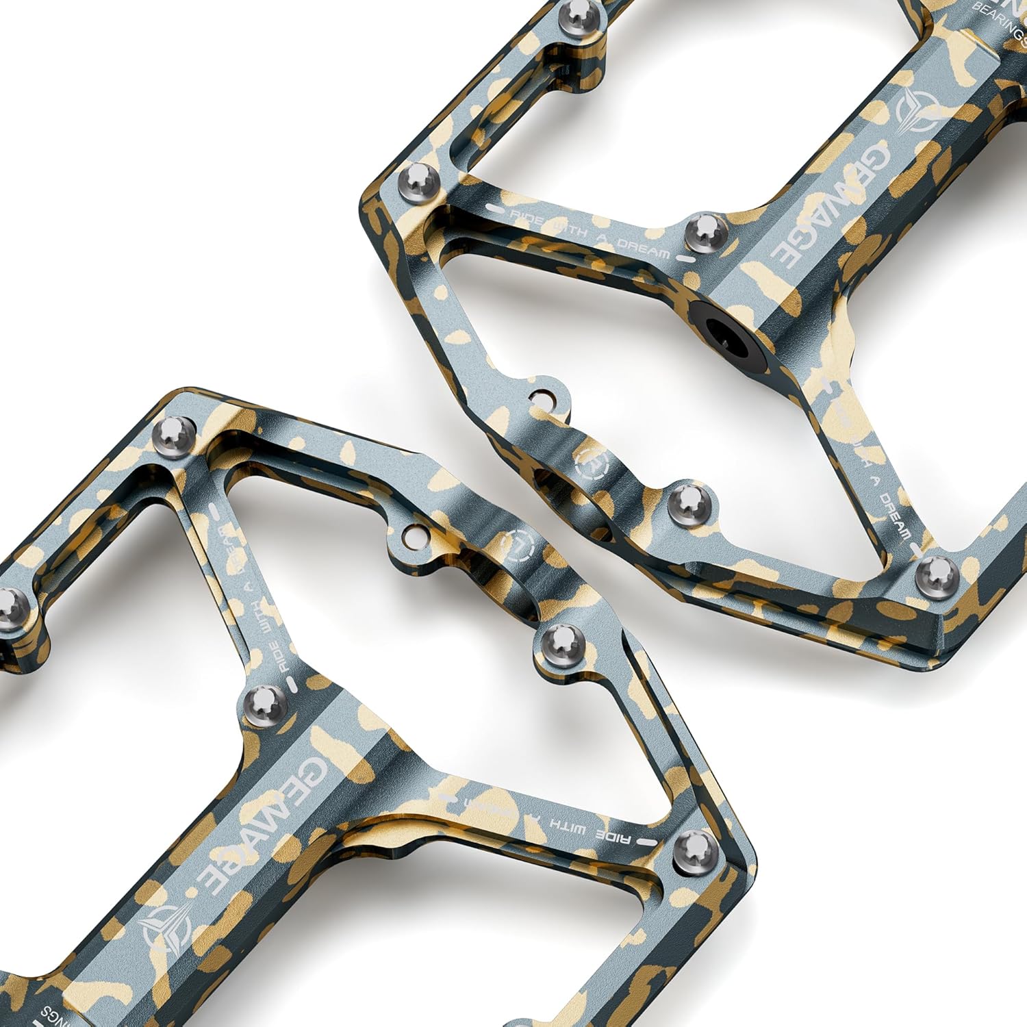 Detalle de GEWAGE Pedali bici da strada/mountain bike con 3 cuscinetti e pin antiscivolo 9/16”