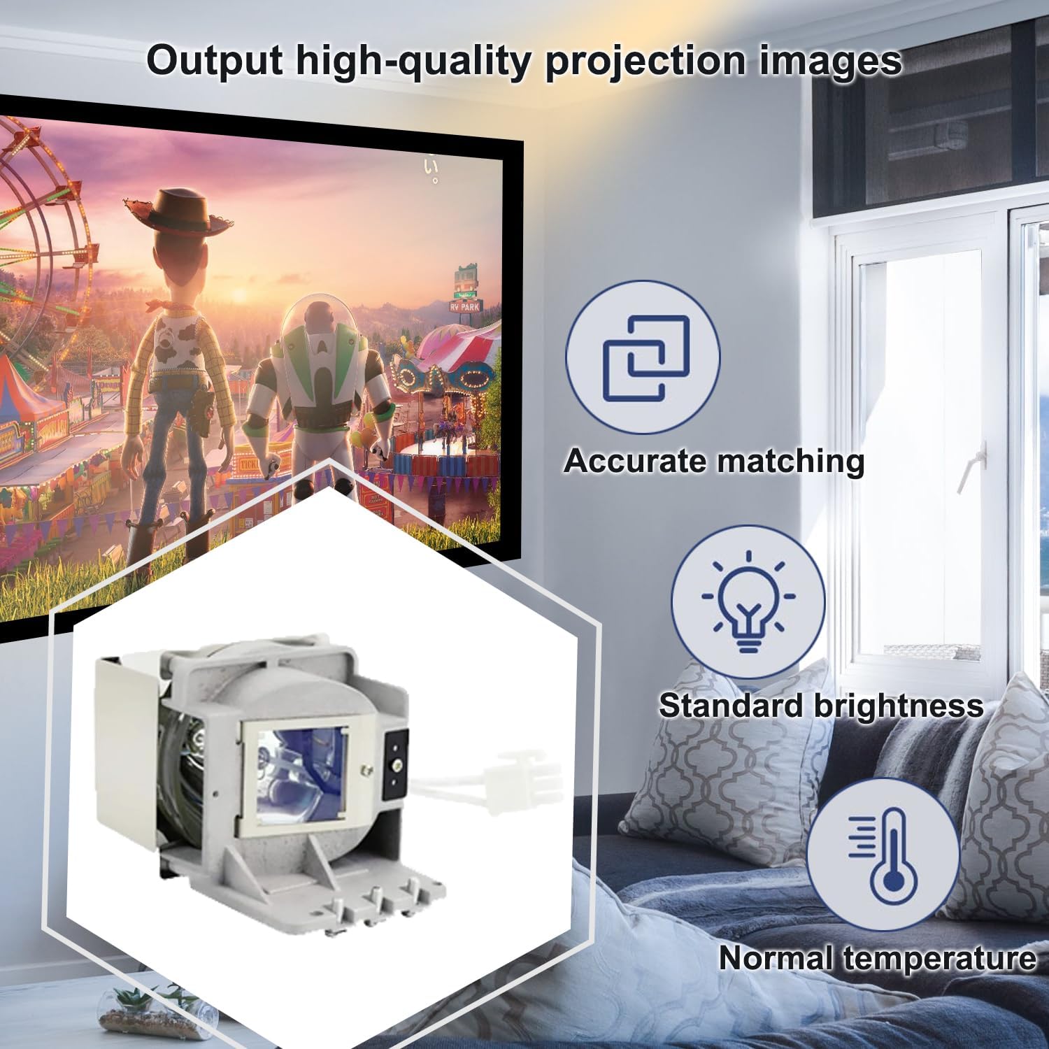 Thumbnail 1 de iReijomoi 5J.JKC05.001 Replacement Lamp with Housing for selected BenQ projectors