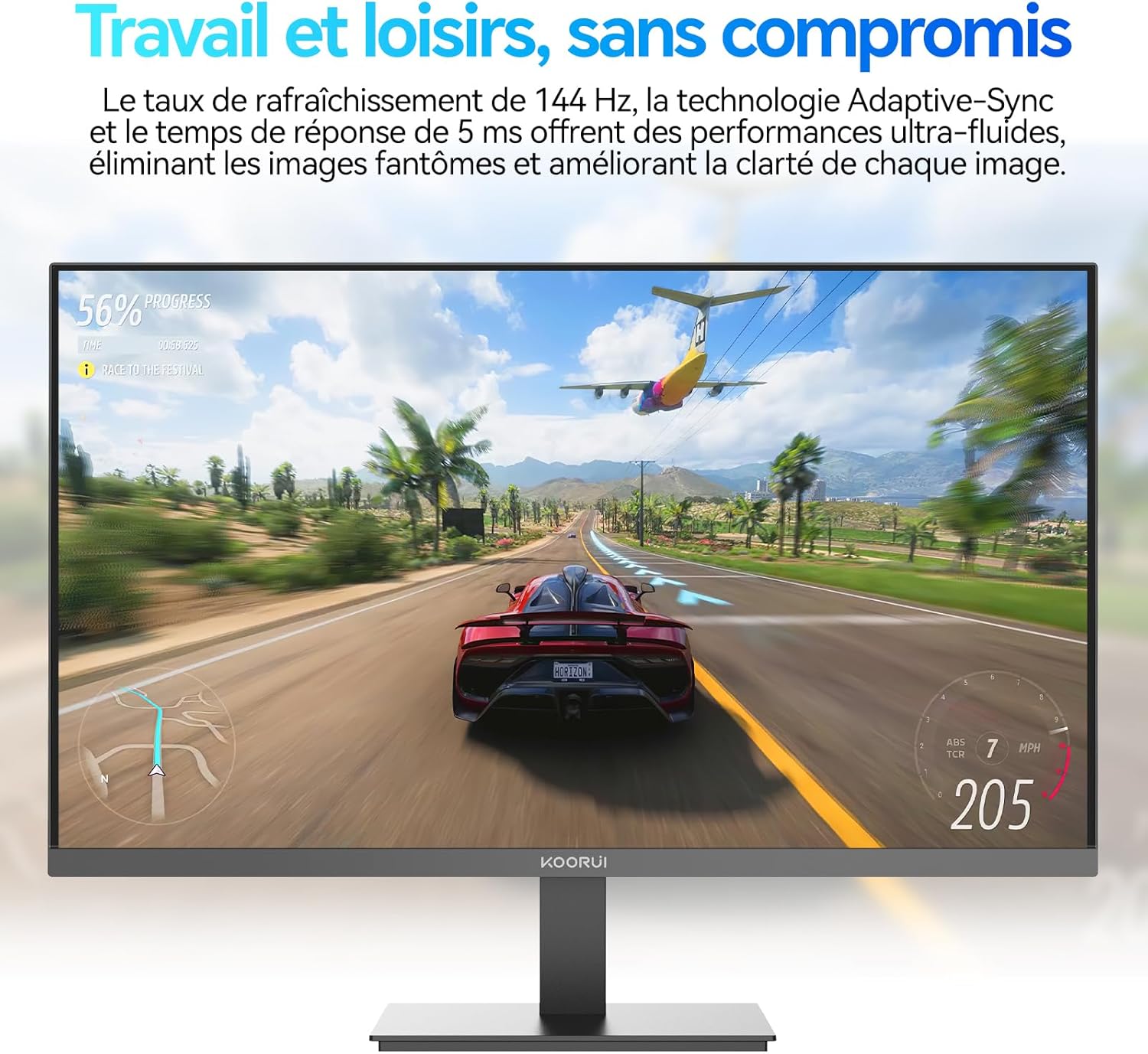 Thumbnail 1 de KOORUI E2411K : moniteur PC gamer 24 pouces Full HD 144 Hz IPS, Eye Care et Adaptive Sync