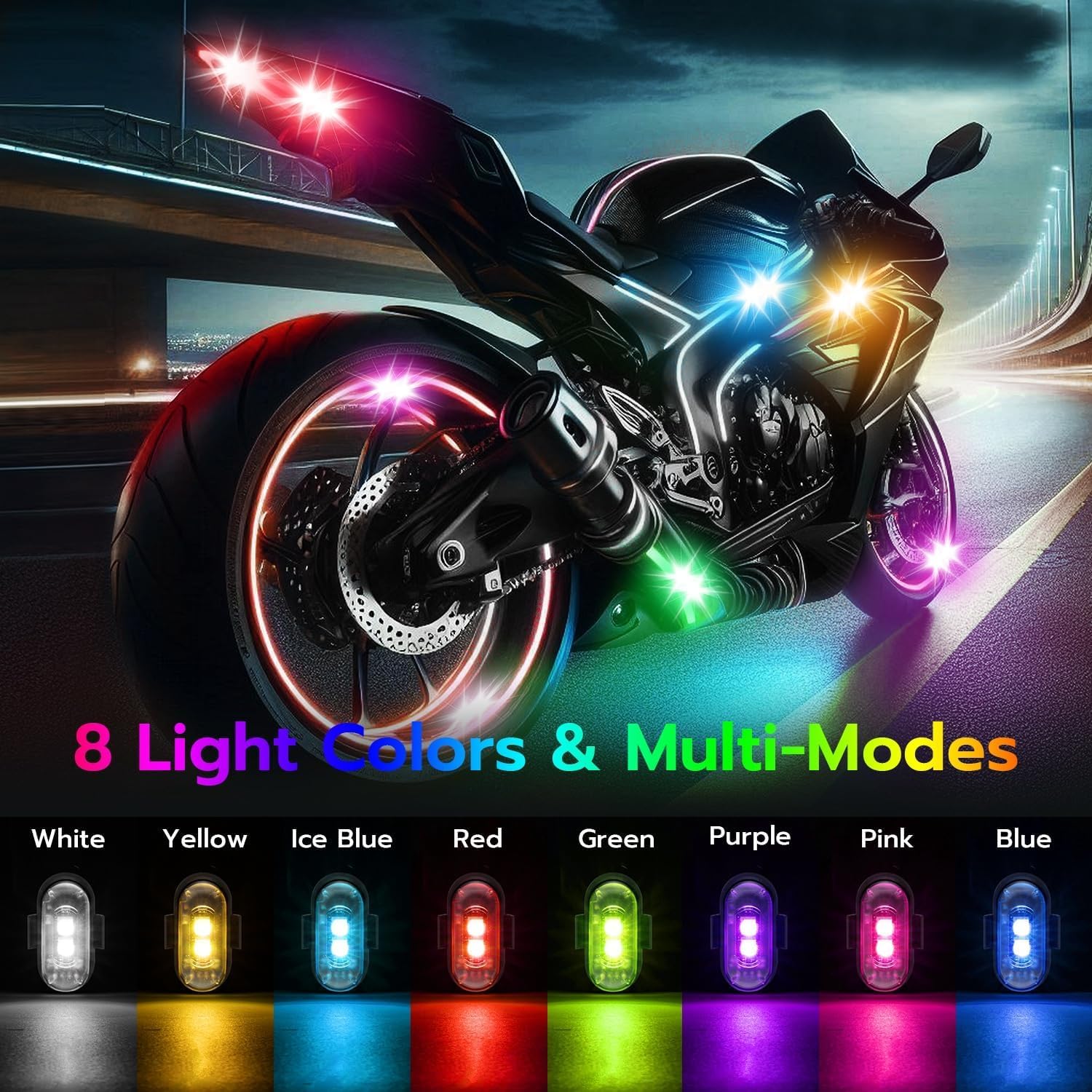 Detalle de Mcbazel 4PCS LED Car Strobe Lights 110mAh
