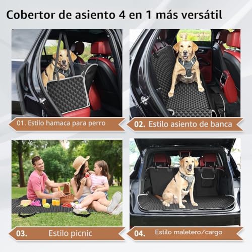 Thumbnail 6 de KYG Funda Coche para Perro – Funda protector de asiento con ventana de malla, impermeable y antideslizante (135x140 cm)