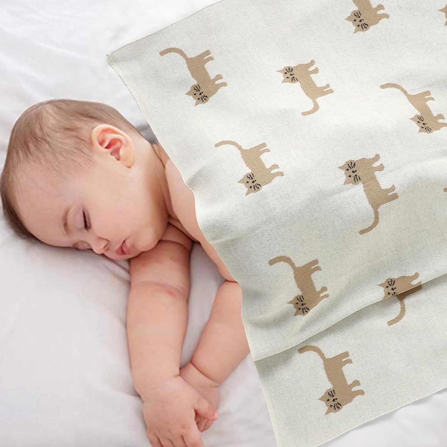 Thumbnail 1 de Hadetoto Baby Blanket for Newborn – Soft Knitted Cotton, 100 x 80 cm
