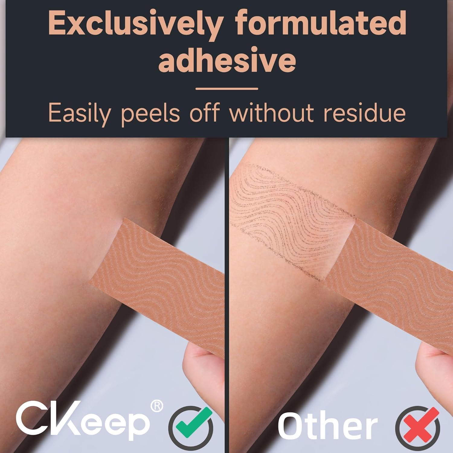 Thumbnail 2 de CKeep Kinesiology Tape (Uncut) — Latex-Free Original Cotton Elastic Athletic Tape, Beige (2 Rolls)