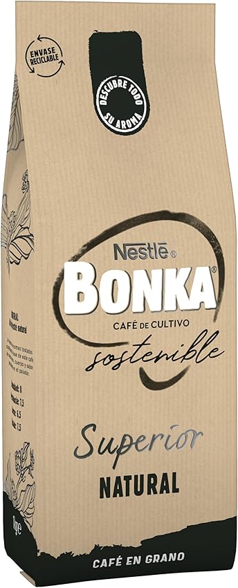 Detalle de Bonka Café en Grano Tostado Natural ☕ - 1 kg Espresso