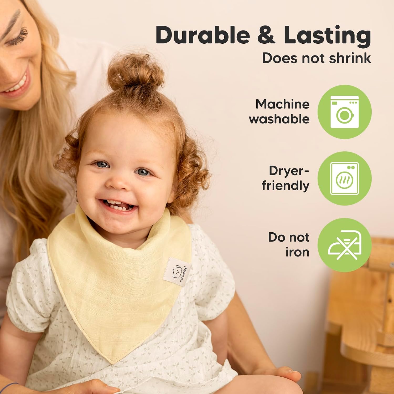 Detalle de 8er-Set Musselin Baby Lätzchen Mirage – Bandana-Lätzchen aus Baumwolle und Bambusviskose für Jungen und Mädchen