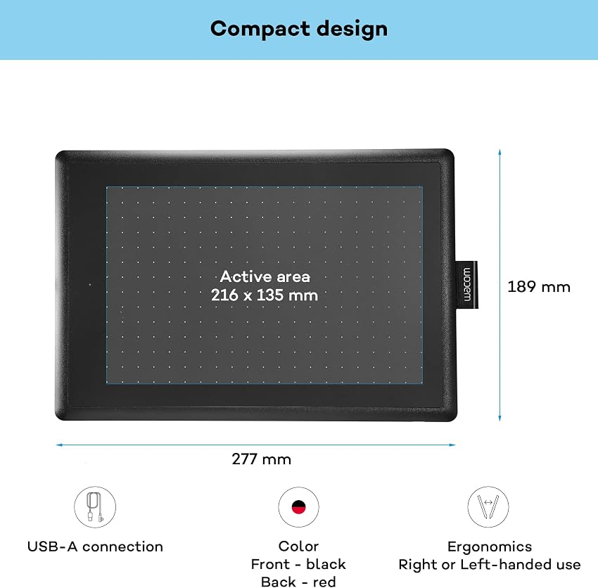 Detalle 2 de Wacom One by Wacom Medium — tableta gráfica negra ✏