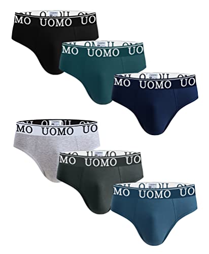 Detalle de Channo Calzoncillos Hombre Slip Algodón UOMO – Pack6 Multicolor XL