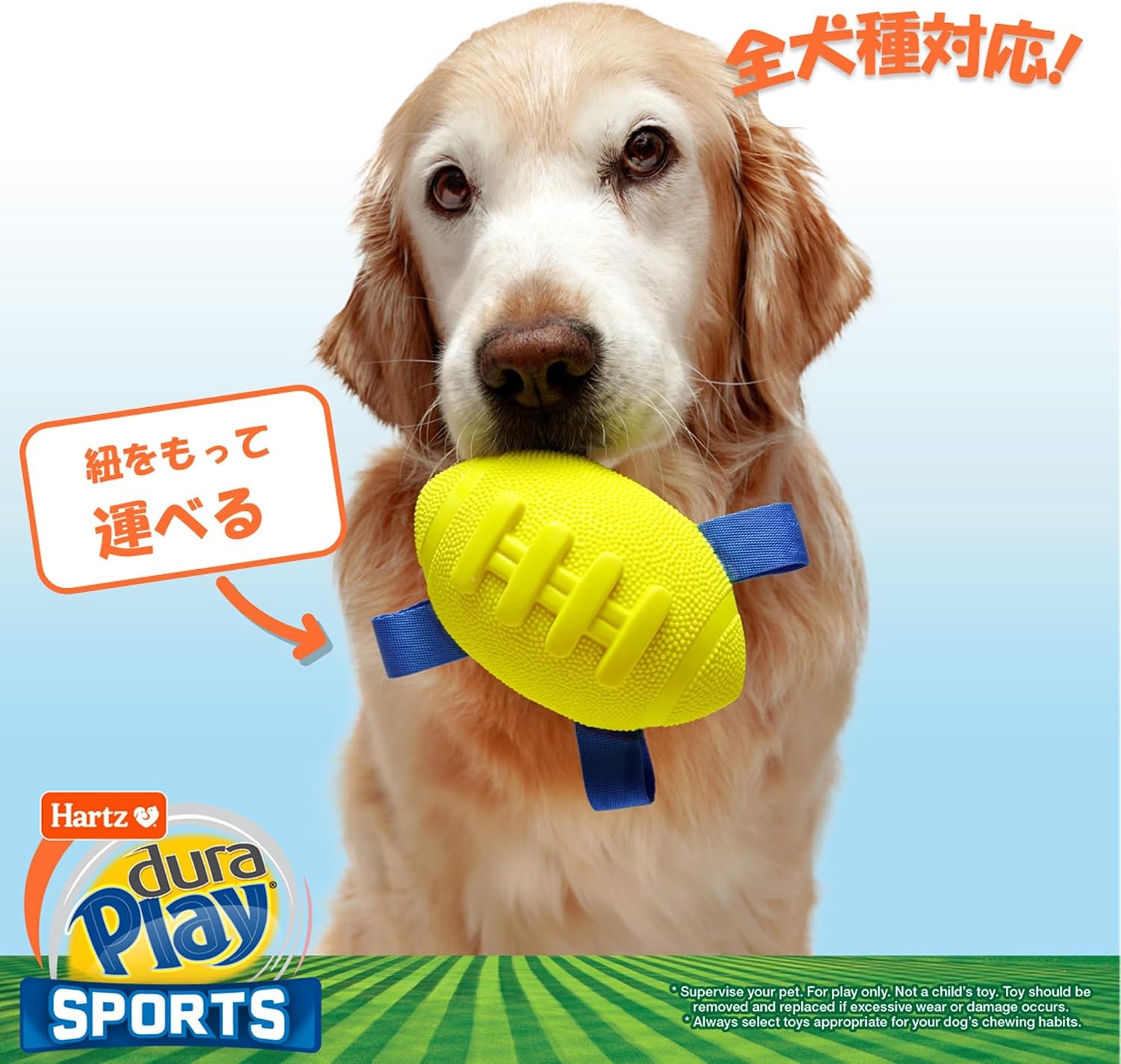 Thumbnail 1 de Hartz デュラプレイ SPORTS アメフト型犬用おもちゃ｜ラテックス素材・鳴き笛付き・水洗い可能