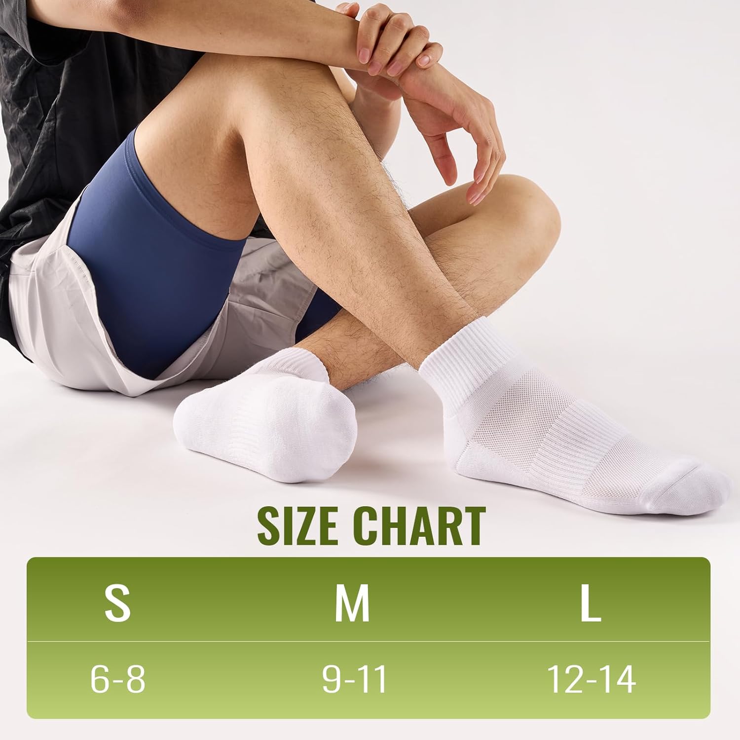 Thumbnail 5 de SukModen Compression Ankle Support Running Socks (Bamboo, Quarter Length) – 3 Pairs
