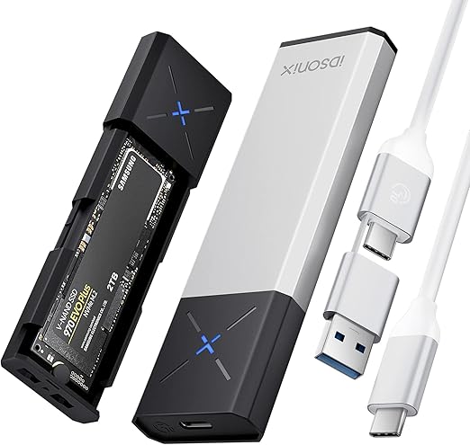 Detalle de iDSOniX Carcasa SSD M.2 NVMe, Adaptador USB 3.2 🚀