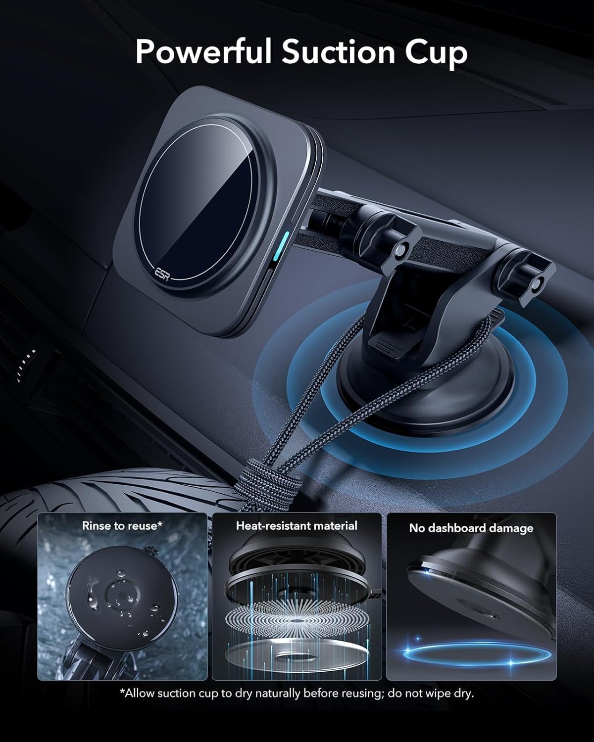Thumbnail 6 de ESR 15W MagSafe Car Mount Charger for iPhone