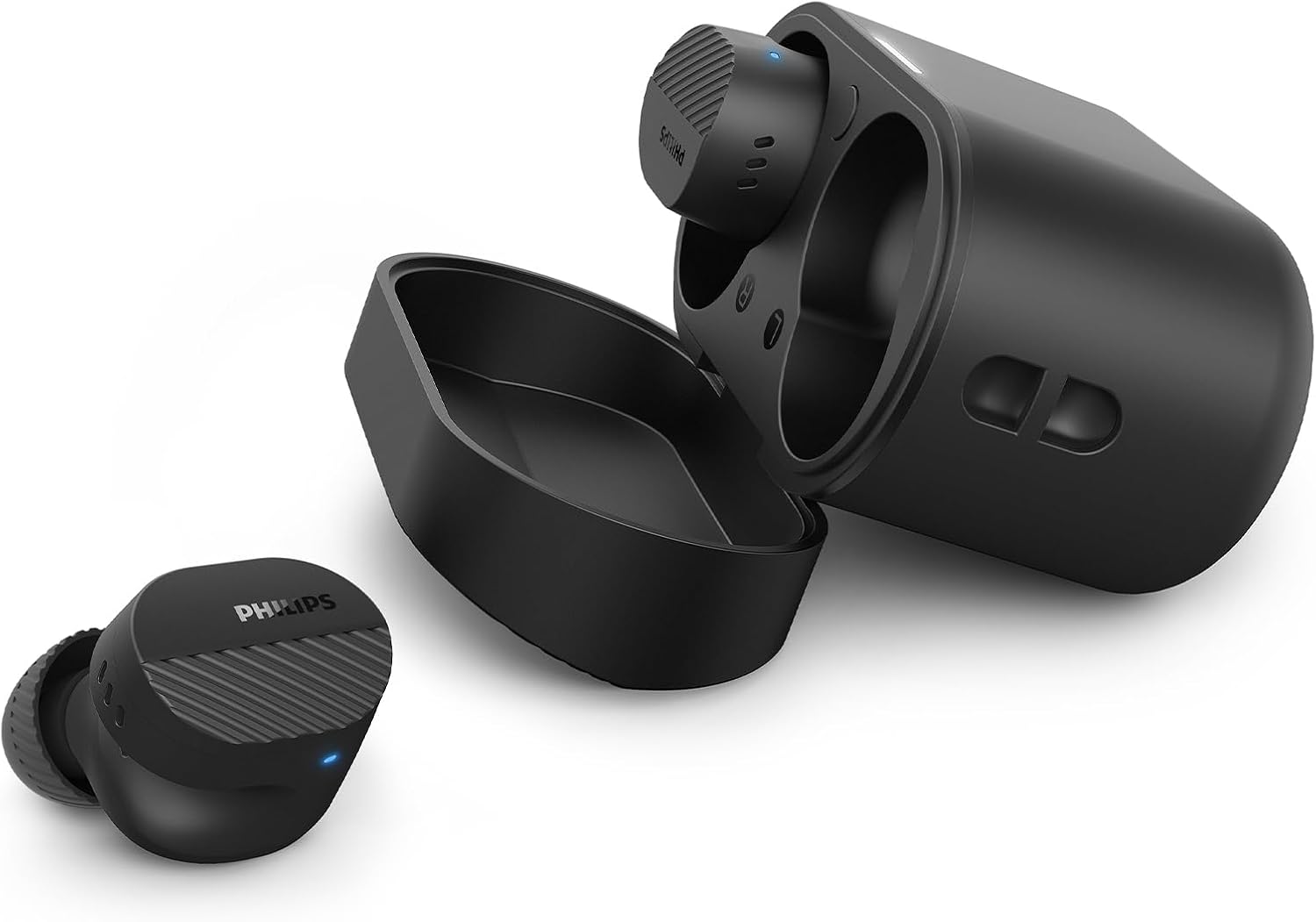 Detalle de Philips TAT5000BK True Wireless In-Ear-Bluetooth-Kopfhörer – dynamischer Bass, 40 Std. Spielzeit, IPX5, klare Anrufe