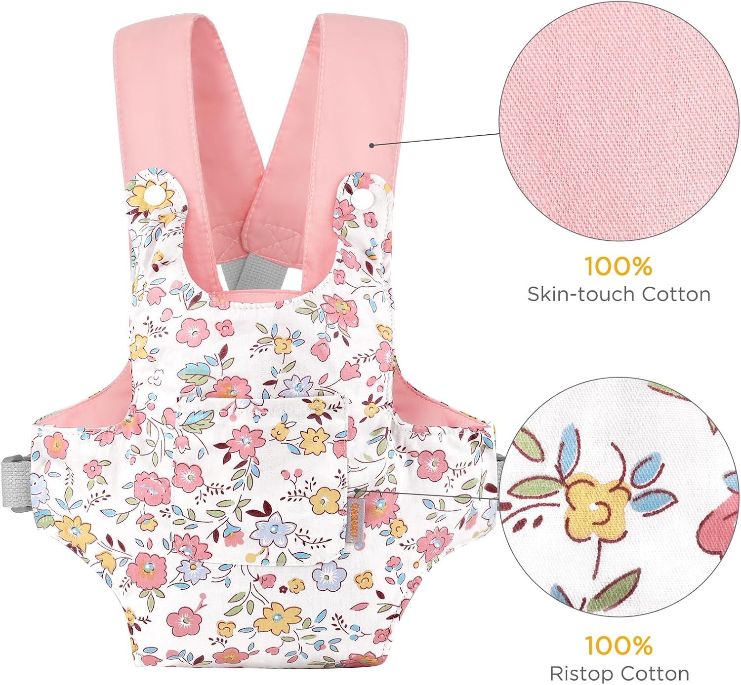 Detalle 2 de GAGAKU Puppentrage – Puppentrage-Zubehör für Puppen, Rosa (Pfirsichblüte)