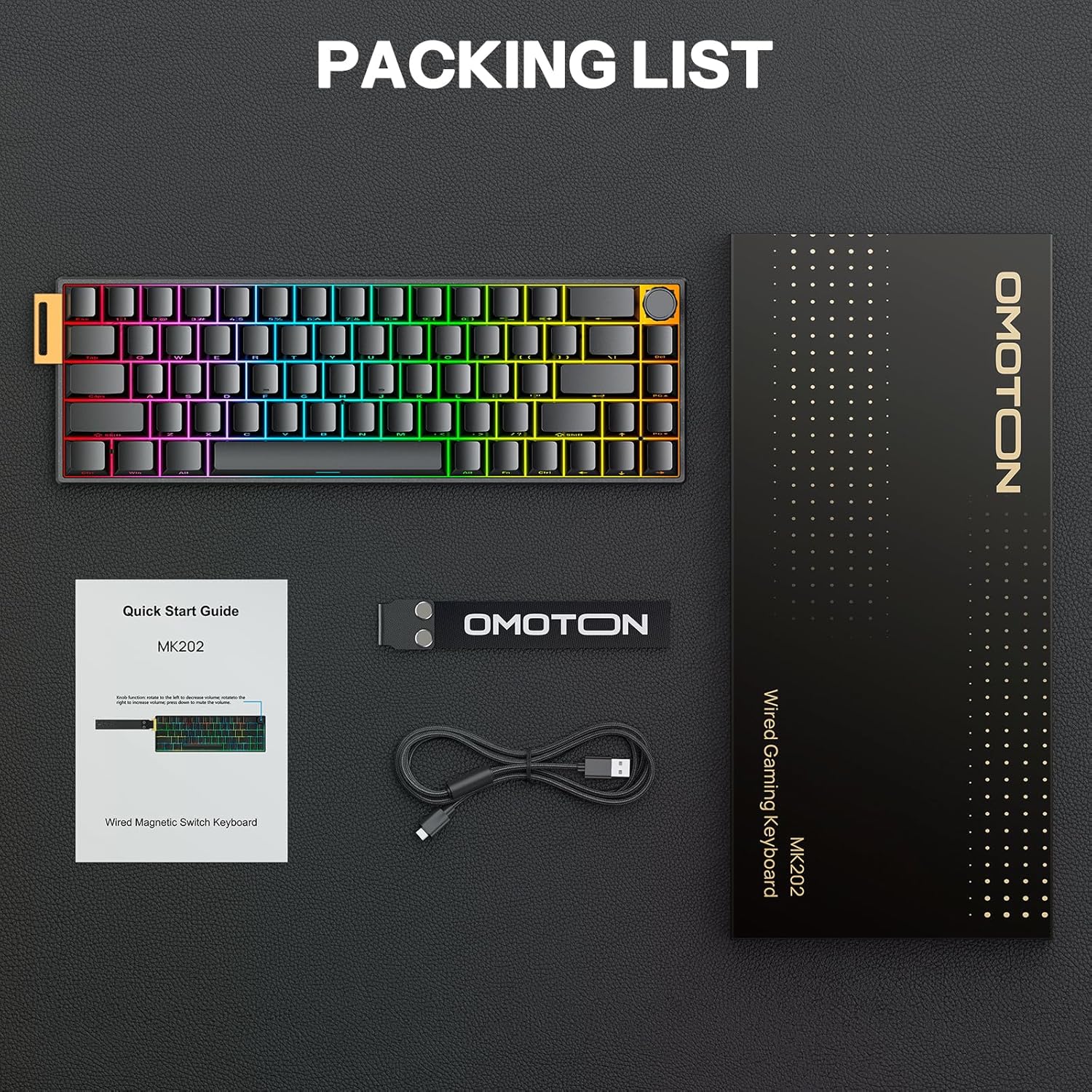 Detalle 2 de OMOTON 65% Aluminum Mechanical Gaming Keyboard with Hall Effect Magnetic Switches